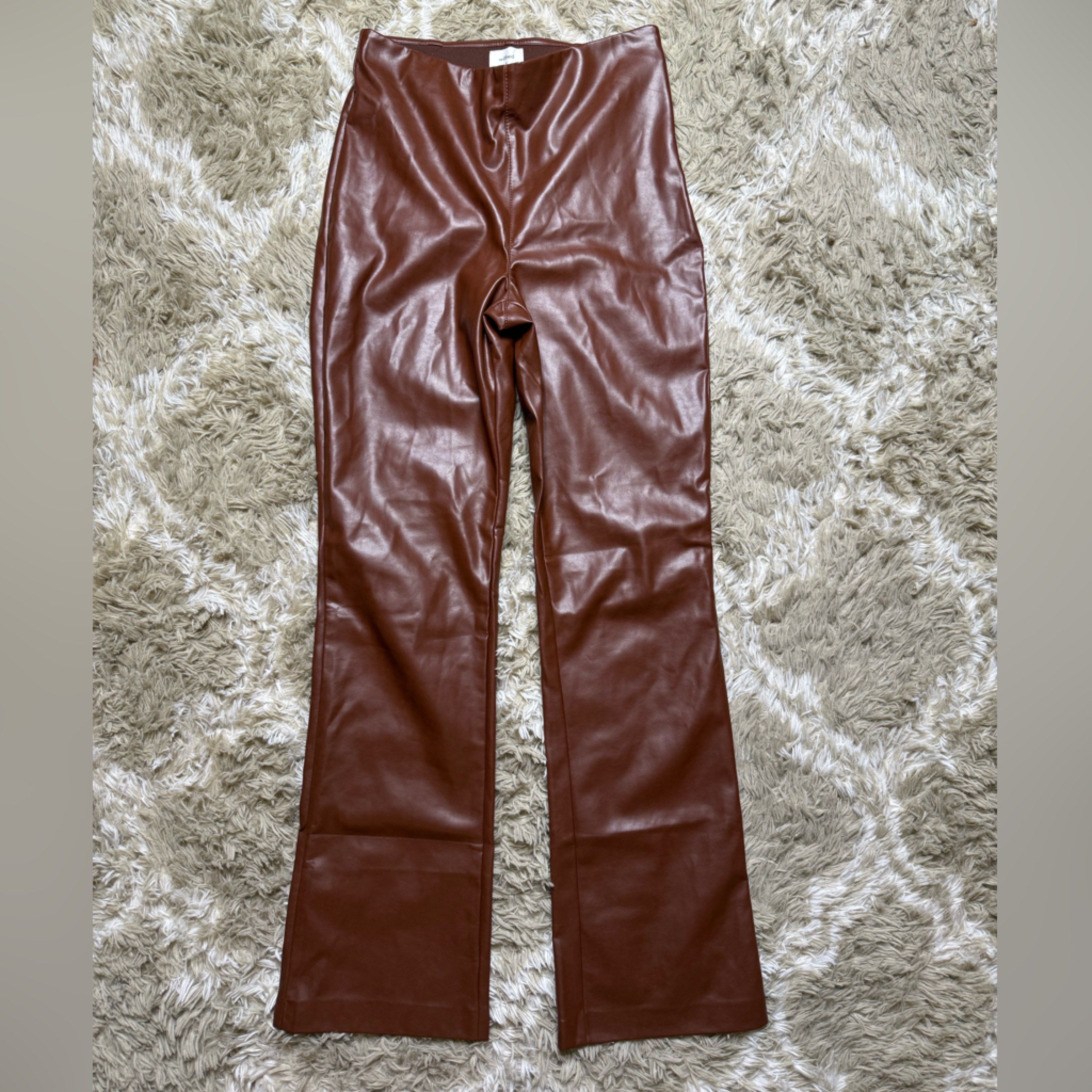 Aritzia Wilfred Brown Faux Leather Pants